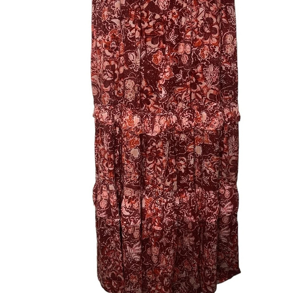 Ulla Johnson Amora Tiered Floral V-neck Tie Back Midi Dress - Picture 9 of 11